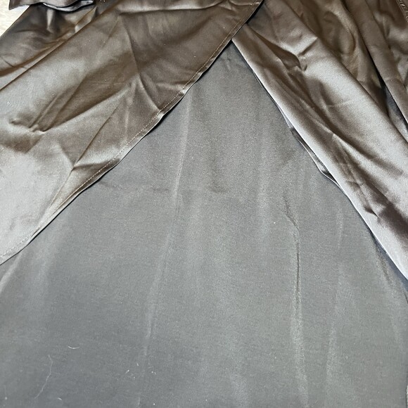 New Banana Republic Black Satin Wrap Dress Womens Size 2P Petite Party Formal - Picture 11 of 13